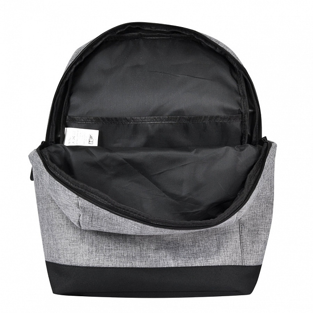 Рюкзак Boom, серый/чёрный, 43 x 30 x 13 см, 100% полиэстер  с логотипом в Астрахани заказать по выгодной цене в кибермаркете AvroraStore
