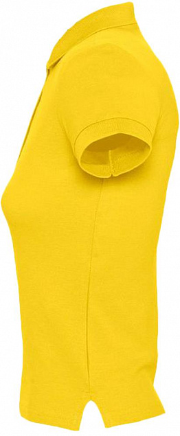 Рубашка поло женская PEOPLE 210, желтая с логотипом в Астрахани заказать по выгодной цене в кибермаркете AvroraStore