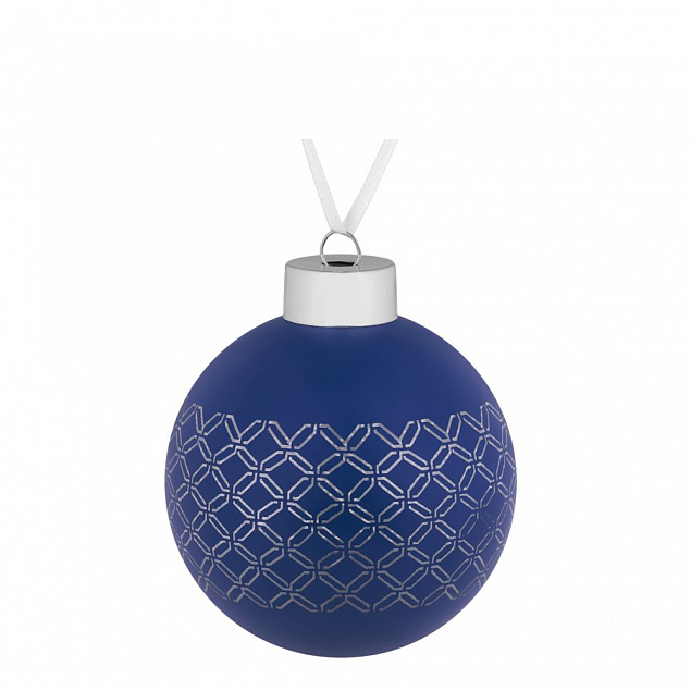 Елочный шар Queen, 8 см, синий с логотипом в Астрахани заказать по выгодной цене в кибермаркете AvroraStore