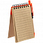 Блокнот на кольцах Eco Note с ручкой, темно-оранжевый с логотипом в Астрахани заказать по выгодной цене в кибермаркете AvroraStore