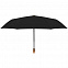 Зонт складной Nature Magic, черный с логотипом в Астрахани заказать по выгодной цене в кибермаркете AvroraStore