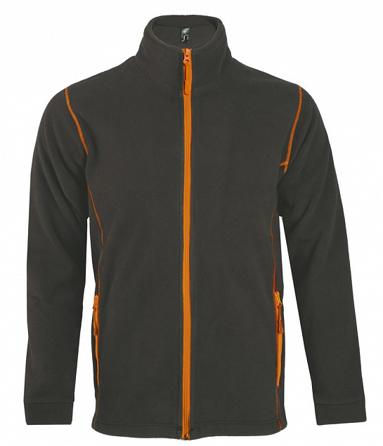 Куртка мужская Nova Men 200, темно-серая с оранжевым с логотипом в Астрахани заказать по выгодной цене в кибермаркете AvroraStore