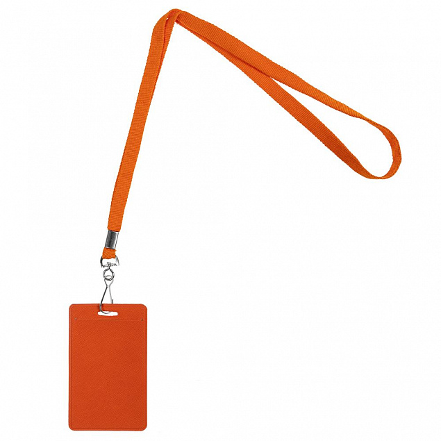Лента с карабином Colorplan, оранжевая с логотипом в Астрахани заказать по выгодной цене в кибермаркете AvroraStore