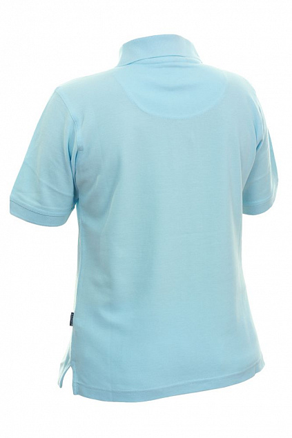 Рубашка поло женская SEMORA, голубая с логотипом в Астрахани заказать по выгодной цене в кибермаркете AvroraStore