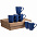 Набор кружек Good Morning c покрытием софт-тач, синий с логотипом в Астрахани заказать по выгодной цене в кибермаркете AvroraStore