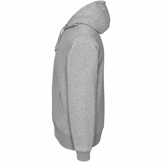 Толстовка мужская Hooded Full Zip серый меланж с логотипом в Астрахани заказать по выгодной цене в кибермаркете AvroraStore