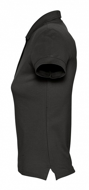 Рубашка поло женская PASSION 170, черная с логотипом в Астрахани заказать по выгодной цене в кибермаркете AvroraStore