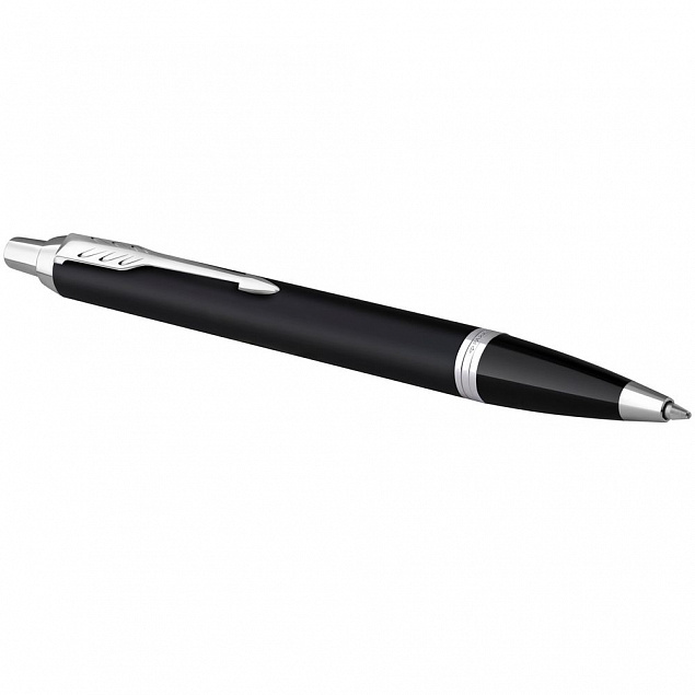 Ручка шариковая Parker IM Essential Muted Black CT, черная с логотипом в Астрахани заказать по выгодной цене в кибермаркете AvroraStore