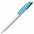 Ручка шариковая Bento, белая с голубым с логотипом в Астрахани заказать по выгодной цене в кибермаркете AvroraStore