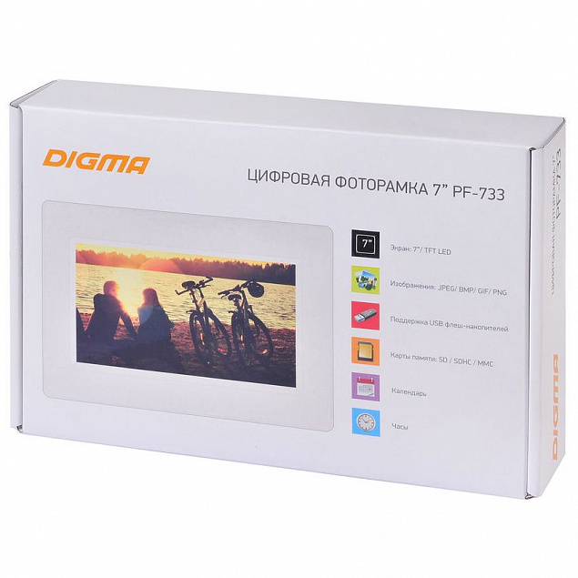 Цифровая фоторамка Digma PF-733, белая с логотипом в Астрахани заказать по выгодной цене в кибермаркете AvroraStore