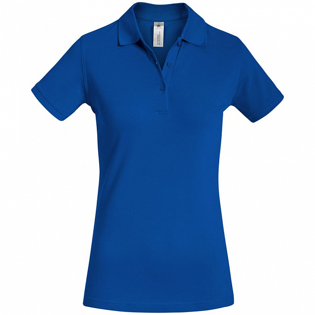 Рубашка поло женская Safran Timeless ярко-синяя с логотипом в Астрахани заказать по выгодной цене в кибермаркете AvroraStore