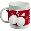 Кружка с манжетой «Снежинки», красная с логотипом в Астрахани заказать по выгодной цене в кибермаркете AvroraStore