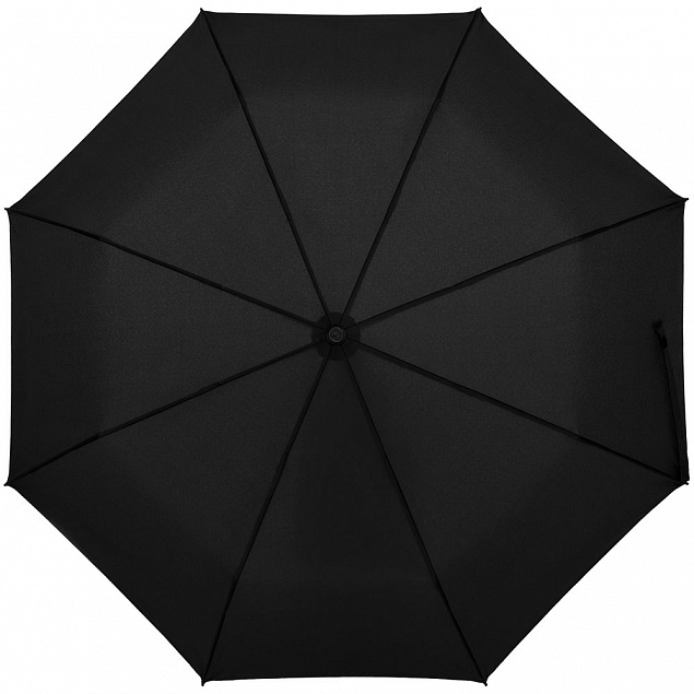 Зонт складной Clevis с ручкой-карабином, черный с логотипом в Астрахани заказать по выгодной цене в кибермаркете AvroraStore