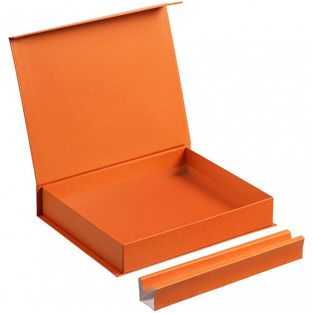 Коробка Duo под ежедневник и ручку, оранжевая с логотипом в Астрахани заказать по выгодной цене в кибермаркете AvroraStore