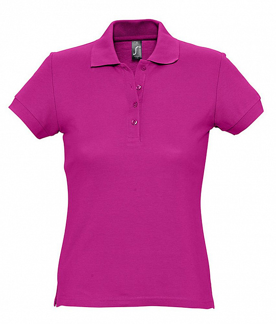 Рубашка поло женская PASSION 170, ярко-розовая (фуксия) с логотипом в Астрахани заказать по выгодной цене в кибермаркете AvroraStore