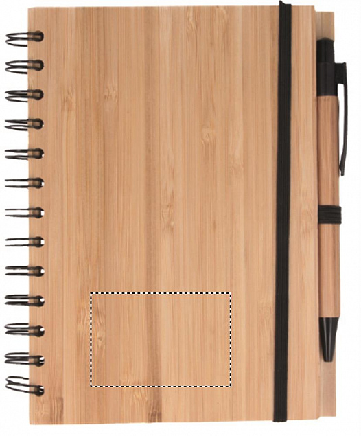 Бамбуковый блокнот с ручкой с логотипом в Астрахани заказать по выгодной цене в кибермаркете AvroraStore