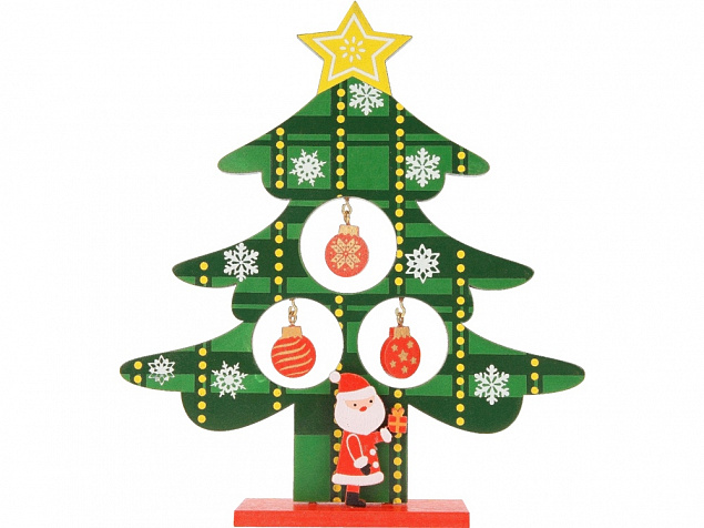 Декоративная елочка c игрушками и Дедом Морозом с логотипом в Астрахани заказать по выгодной цене в кибермаркете AvroraStore