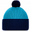 Шапка Snappy, бирюзовая с синим с логотипом в Астрахани заказать по выгодной цене в кибермаркете AvroraStore