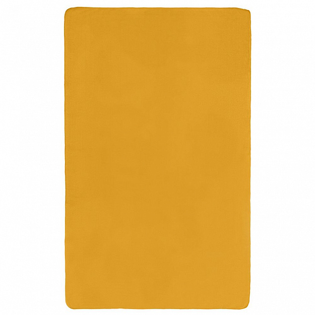 Флисовый плед Warm&Peace XL, желтый с логотипом в Астрахани заказать по выгодной цене в кибермаркете AvroraStore