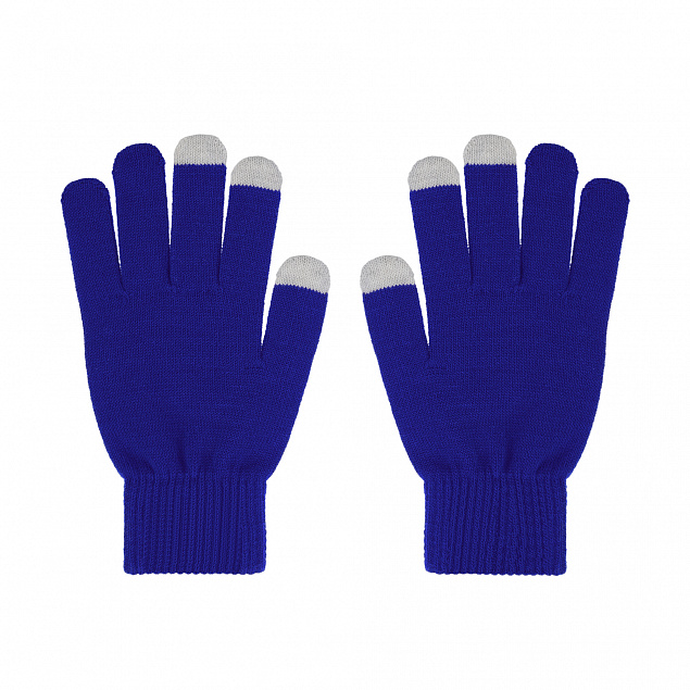 Перчатки женские для работы с сенсорными экранами, синие# с логотипом в Астрахани заказать по выгодной цене в кибермаркете AvroraStore
