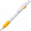 ALLEGRA, ручка шариковая, желтый/белый, пластик с логотипом в Астрахани заказать по выгодной цене в кибермаркете AvroraStore