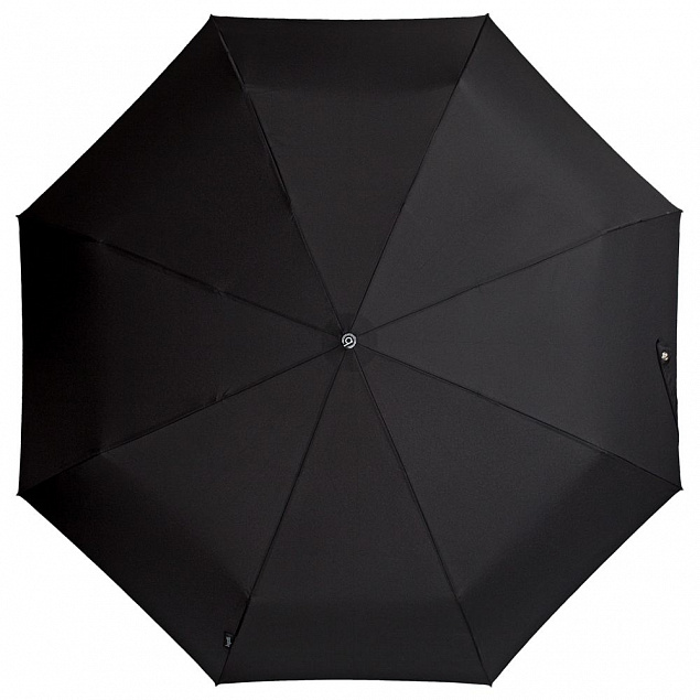Складной зонт Gran Turismo, черный с логотипом в Астрахани заказать по выгодной цене в кибермаркете AvroraStore