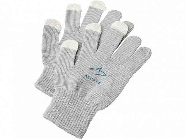 Сенсорные перчатки Billy, светло-серый с логотипом в Астрахани заказать по выгодной цене в кибермаркете AvroraStore