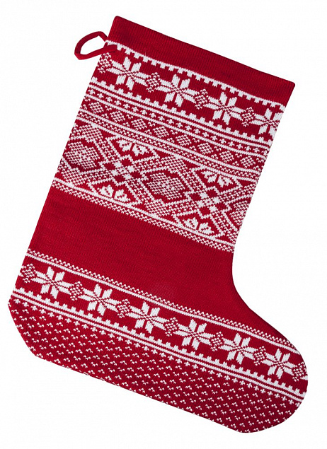 Новогодний носок «Скандик», красный с логотипом в Астрахани заказать по выгодной цене в кибермаркете AvroraStore