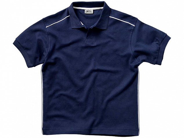 Рубашка поло Backhand мужская, темно-синий/белый с логотипом в Астрахани заказать по выгодной цене в кибермаркете AvroraStore