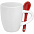 Кофейная кружка Pairy с ложкой, синяя с красной с логотипом в Астрахани заказать по выгодной цене в кибермаркете AvroraStore