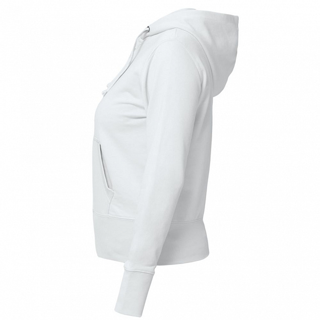 Толстовка женская Hooded Full Zip белая с логотипом в Астрахани заказать по выгодной цене в кибермаркете AvroraStore