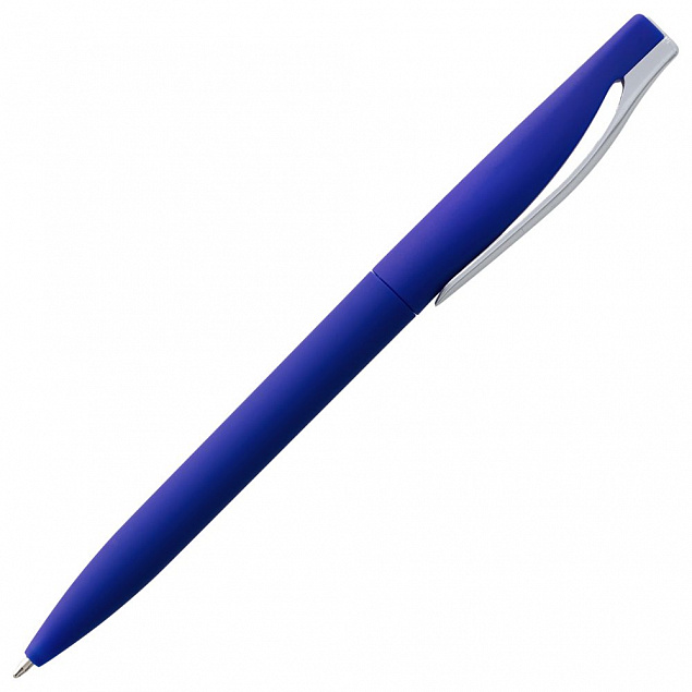 Ручка шариковая Pin Soft Touch, синяя с логотипом в Астрахани заказать по выгодной цене в кибермаркете AvroraStore