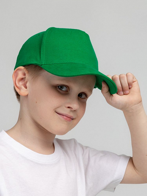 Бейсболка детская Standard Kids, зеленая с логотипом в Астрахани заказать по выгодной цене в кибермаркете AvroraStore