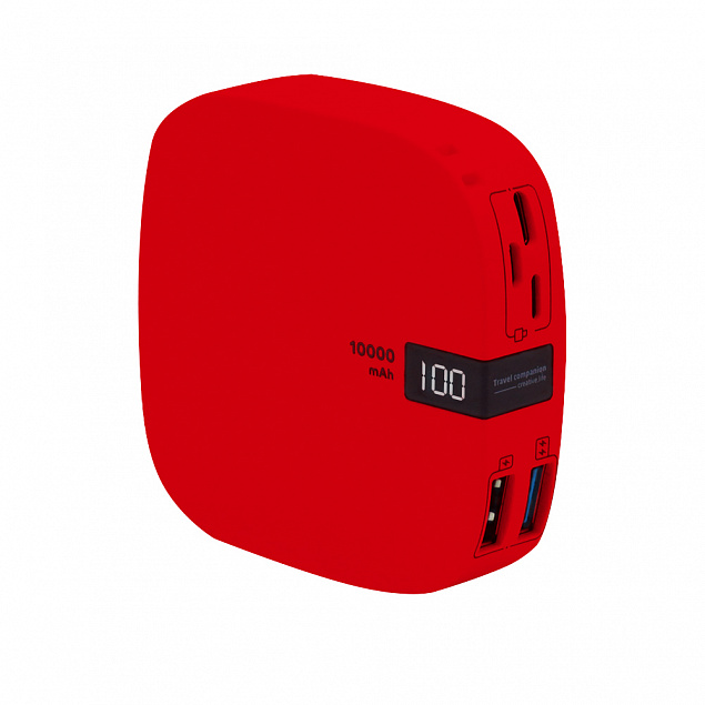 Внешний аккумулятор Revil 10000 mAh - Красный PP с логотипом в Астрахани заказать по выгодной цене в кибермаркете AvroraStore