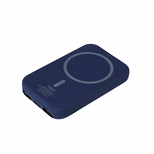 Внешний аккумулятор, Ultima Wireless Magnetic, 5000 mah, синий с логотипом в Астрахани заказать по выгодной цене в кибермаркете AvroraStore