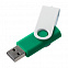 Флешка Twist Color, зеленая с белым, 16 Гб с логотипом в Астрахани заказать по выгодной цене в кибермаркете AvroraStore