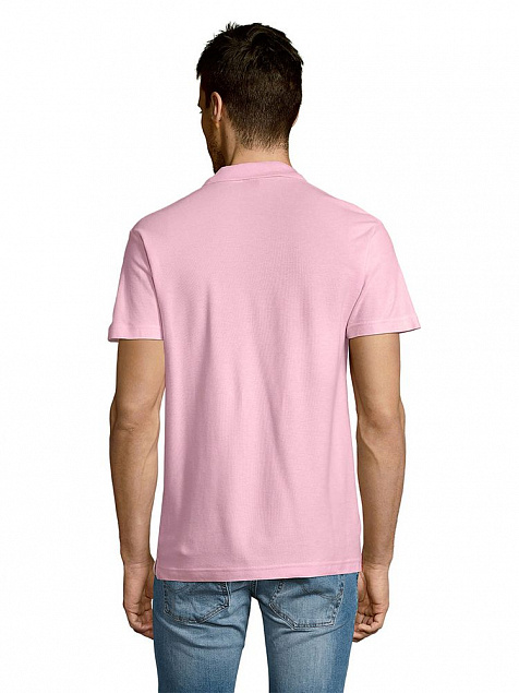 Рубашка поло мужская SUMMER 170, розовая с логотипом в Астрахани заказать по выгодной цене в кибермаркете AvroraStore