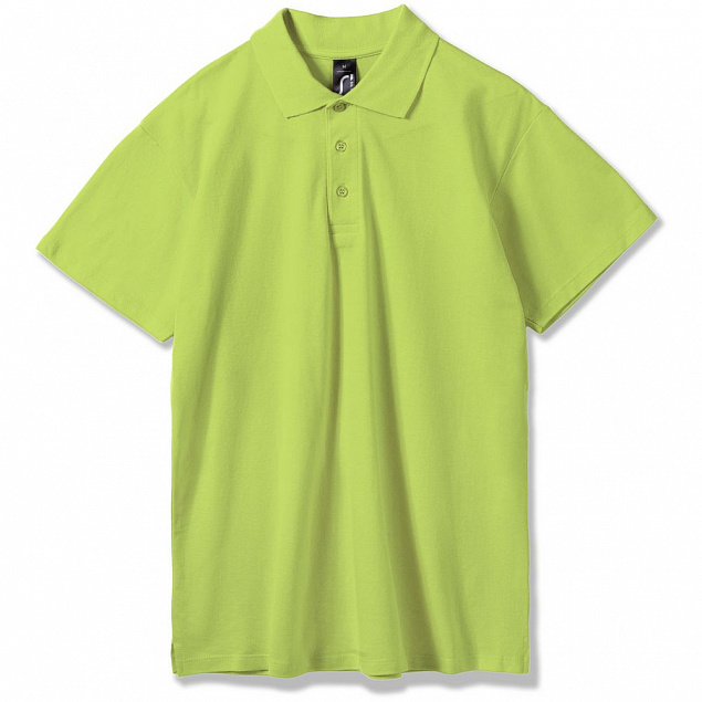 Рубашка поло мужская SUMMER 170, зеленое яблоко с логотипом в Астрахани заказать по выгодной цене в кибермаркете AvroraStore