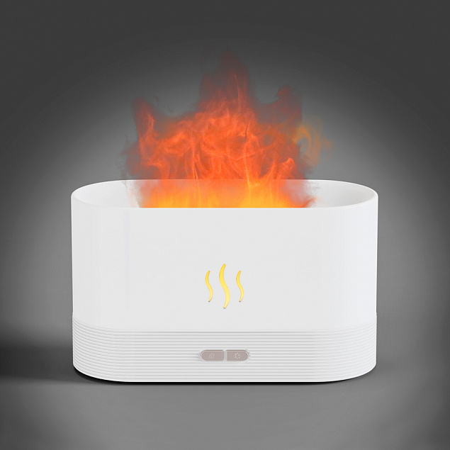USB арома увлажнитель воздуха Flame со светодиодной подсветкой - изображением огня - Белый BB с логотипом в Астрахани заказать по выгодной цене в кибермаркете AvroraStore