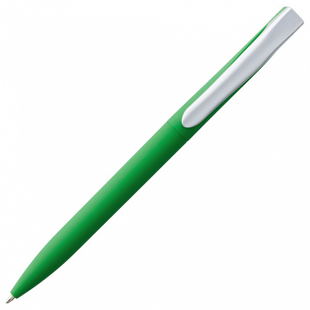 Ручка шариковая Pin Soft Touch, зеленая с логотипом в Астрахани заказать по выгодной цене в кибермаркете AvroraStore