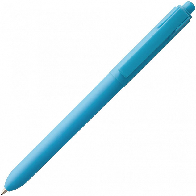 Ручка шариковая Hint, голубая с логотипом в Астрахани заказать по выгодной цене в кибермаркете AvroraStore