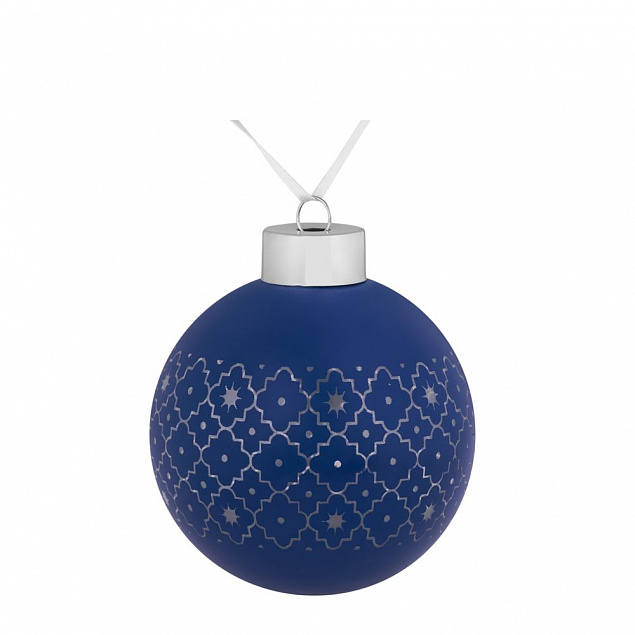 Елочный шар Chain, 8 см, синий с логотипом в Астрахани заказать по выгодной цене в кибермаркете AvroraStore