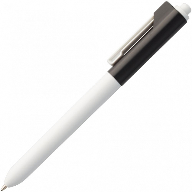 Ручка шариковая Hint Special, белая с черным с логотипом в Астрахани заказать по выгодной цене в кибермаркете AvroraStore