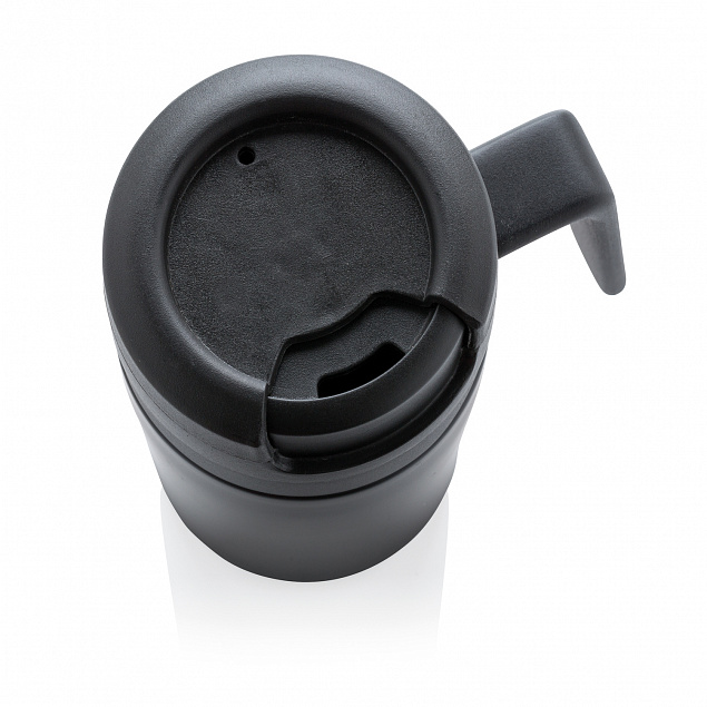 Термокружка с ручкой Coffee-to-go, черный с логотипом в Астрахани заказать по выгодной цене в кибермаркете AvroraStore