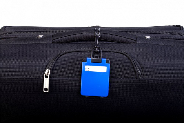 Бирка для багажа Trolley, синяя с логотипом в Астрахани заказать по выгодной цене в кибермаркете AvroraStore
