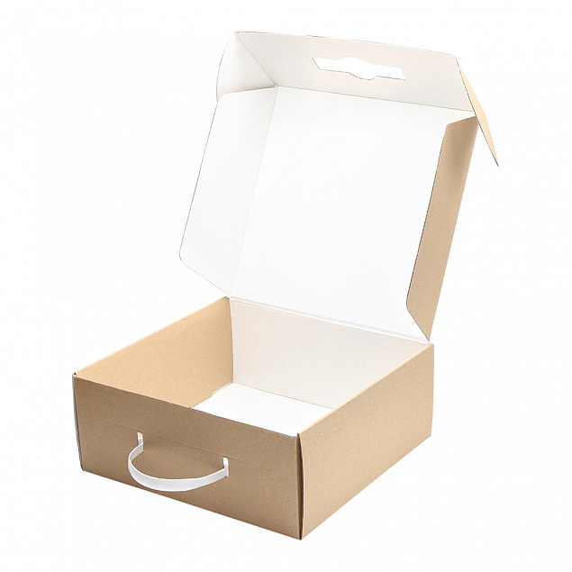 Подарочная коробка из МГК (с ручкой) 24,5*25,5*10,5 см с логотипом в Астрахани заказать по выгодной цене в кибермаркете AvroraStore