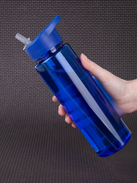 Бутылка для воды Holo, синяя с логотипом в Астрахани заказать по выгодной цене в кибермаркете AvroraStore