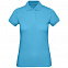 Рубашка поло женская Inspire, бирюзовая с логотипом в Астрахани заказать по выгодной цене в кибермаркете AvroraStore