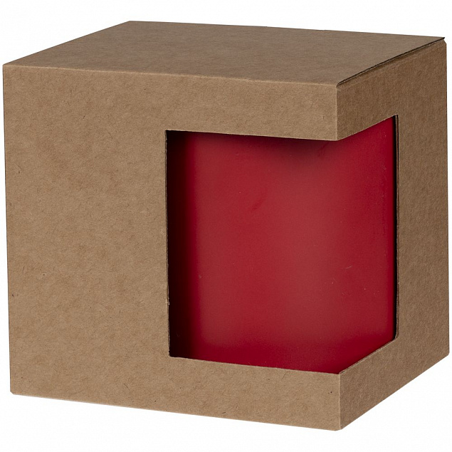 Коробка для кружки с окном Cupcase, крафт с логотипом в Астрахани заказать по выгодной цене в кибермаркете AvroraStore