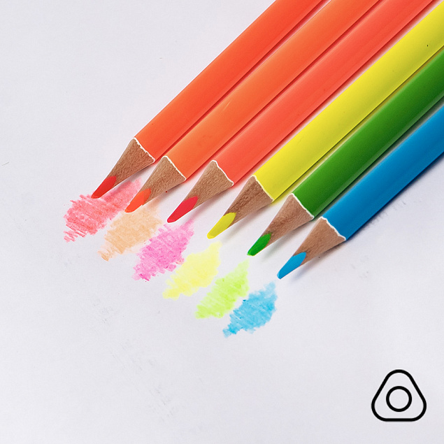 Набор цветных карандашей NEON, 6 цветов с логотипом в Астрахани заказать по выгодной цене в кибермаркете AvroraStore